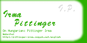 irma pittinger business card
